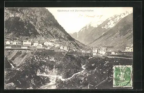 AK Göschenen, Panorama mit Dammagletscher