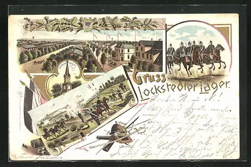 Lithographie Lockstedter Lager, Lagerstrasse, Denkmal 1870-71, Schiessübung