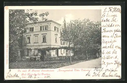 AK Bad Kreischa, Dr. Bartels Sanatorium, Zweiganstalt Villa Valentin