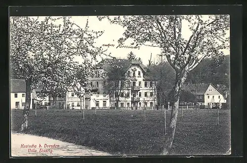 AK Kreischa b. Dresden, Villa Eissrig im Frühling