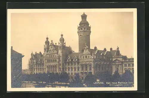 AK Leipzig, Das neue Rathaus vom Königsplatz aus