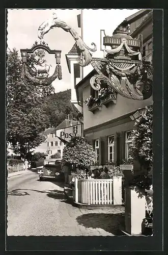 AK Herrenalb /Schwarzwald, Schild des Gasthauses Klosterschänke