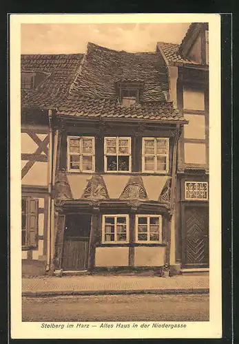 AK Stolberg /Harz, Altes Haus in der Niedergasse