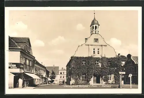 AK Wolgast i. Pom., Rathaus im Sonnenschein