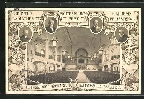 AK Mannheim, 9. Sängerbundesfest 1913, Nibelungensaal