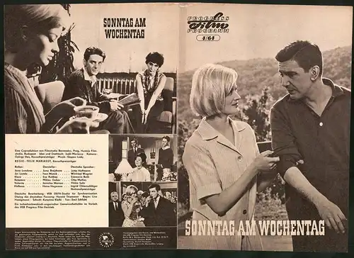 Filmprogramm PFP Nr. 4 /64, Sonntag am Wochentag, Jana Brejchova, Ivan Mistrik, Regie: Felix Mariassy