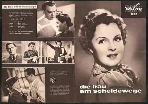 Filmprogramm PFP Nr. 24 /62, Die Frau am Scheidewege, Ewald Balser, Magda Schneider, Regie: Josef von Baky