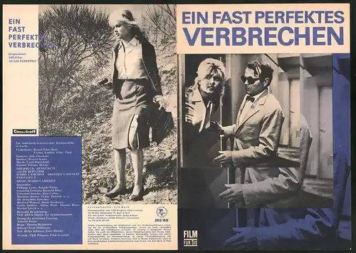 Filmprogramm Film für Sie Nr. 103 /68, Ein fast perfektes Verbrechen, Philippe Leroy, Pamela Tiffin, Regie: M. Camerini