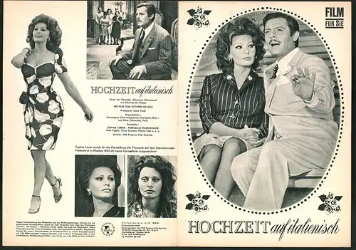 Filmprogramm Film für Sie Nr. 64 /66, Hochzeit auf italienisch, Sophia Loren, Marcello Mastroianni, Regie: V. de Sica