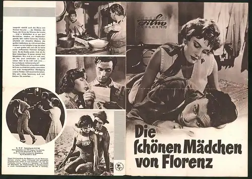 Filmprogramm PFP Nr. 70 /57, Die schönen Mädchen von Florenz, Antonio Cifariello, Corinne Calvet, Regie: V. Zurlini