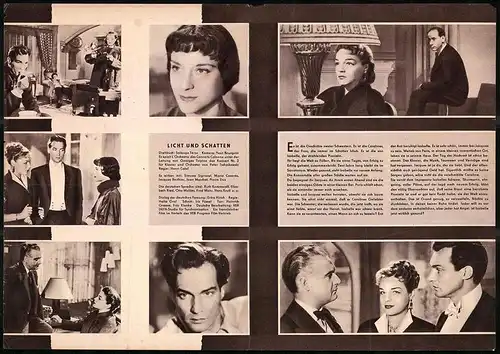 Filmprogramm PFP Nr. 106 /57, Licht und Schatten, Simone Signoret, Maria Casarès. Regie: Henri Calef