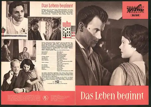 Filmprogramm PFP Nr. 46 /60, Das Leben beginnt, Doris Abesser, Erik Veldre, Regie: Heiner Carow