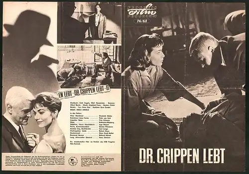 Filmprogramm PFP Nr. 76 /61, Dr. Crippen lebt, Elisabeth Müller, Peter van Eyck, Regie: Erich Engels