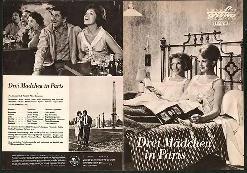 Filmprogramm PFP Nr. 125 /64, Drei Mädchen in Paris, Daniel Gelin, Ghita Norby, Regie: Gabriel Axel