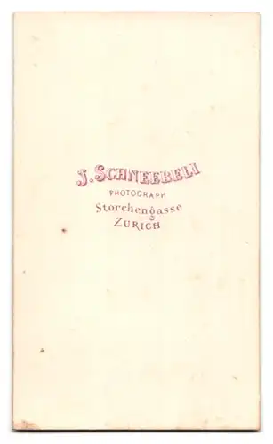 Fotografie J. Schneebeli, Zürich, Storchengasse, Portrait Herr im Anzug mit Koteletten