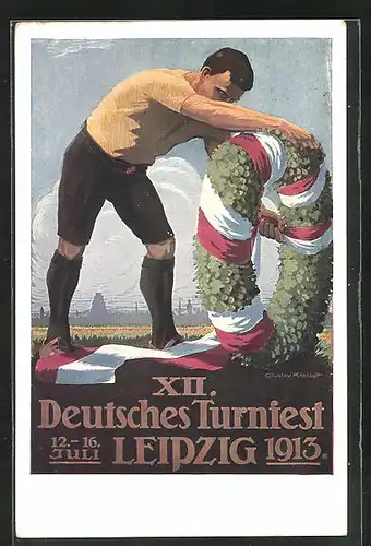 Künstler-AK Leipzig, XII. Deutsches Turnfest 1913