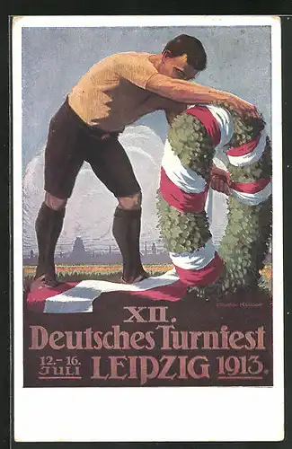 Künstler-AK Leipzig, XII. Deutsches Turnfest 1913