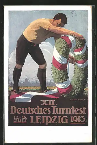 Künstler-AK Leipzig, XII. Deutsches Turnfest 1913