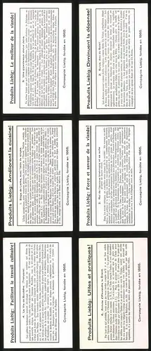 6 Sammelbilder Liebig, Serie Nr. 1400a: Histoire de L`inde, Alexandre, Bouddha, Statue, Madras, Krieger