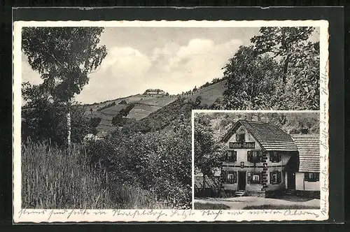 AK Durbach über Offenburg, Gasthaus zum Rebstock, Panorama