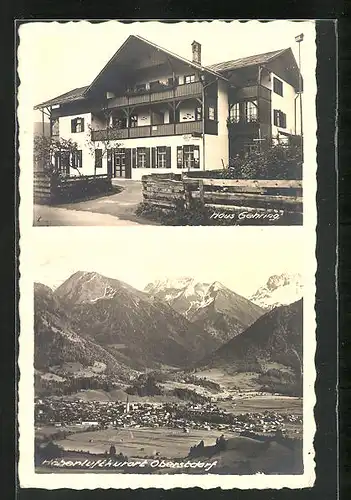 AK Oberstdorf, Totalansicht mit Gasthaus Gehring