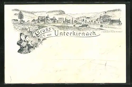 Lithographie Unterkirnach, Panorama