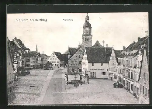 AK Altdorf bei Nürnberg, Marktplatz aus der Vogelschau