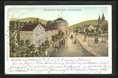 AK Goslar a. H., Rosentor mit dem Achtermann