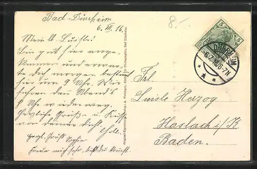 AK Bad Dürrheim, Villa Huber, Strasse Kaiserallee