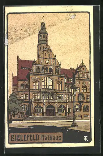 Steindruck-AK Bielefeld, Rathaus