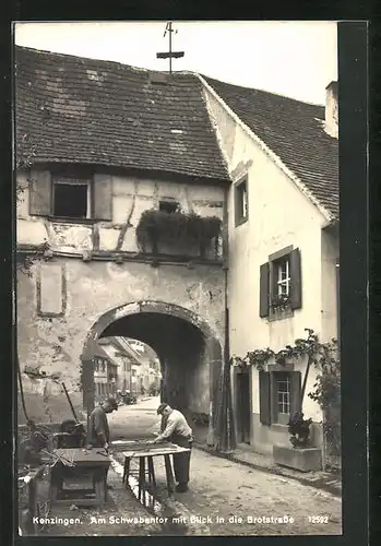 AK Kenzingen, Am Schwabentor mit Blick in die Brotstrasse