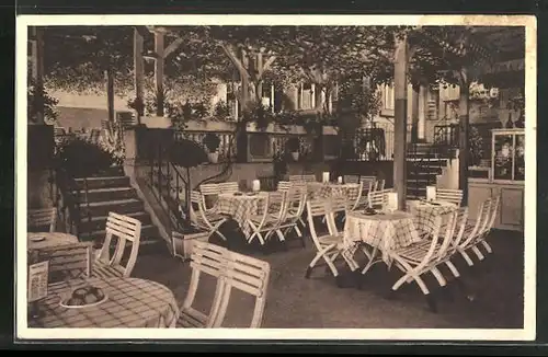 AK Würzburg, Restaurant Main-Cafe, Gartenterrasse