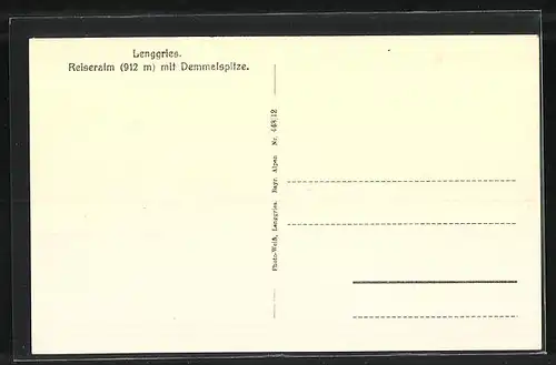 AK Lenggries /Obb., Gasthaus Reiser Alm mit Demmelspitze