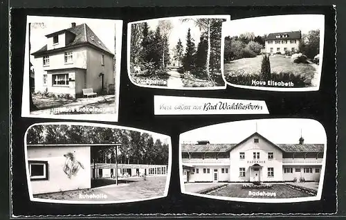 AK Bad Waldliesborn, Haus Brökelmann, Ruhehalle, Haus Elisabeth