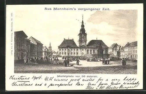 Künstler-AK Mannheim, Marktplatz