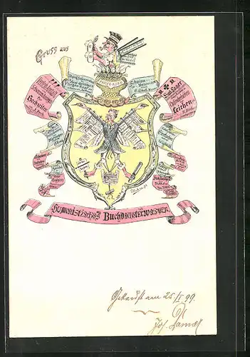 AK Humoristisches Buchdruckerwappen