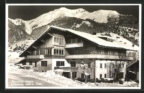 AK Lermoos, Pension Tyrol im Winterglanz