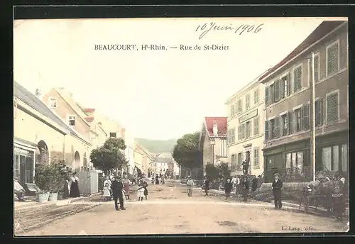 AK Beaucourt, Vue en Rue de St-Dizier