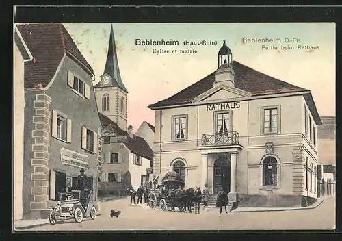 AK Beblenheim, Eglise et Mairie