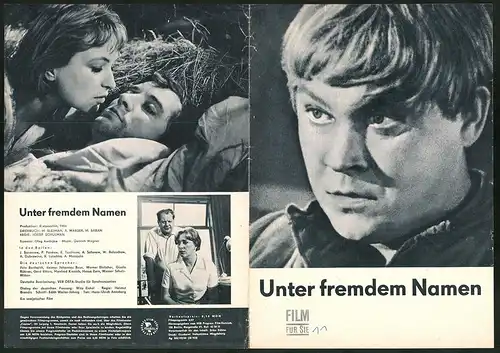 Filmprogramm Film für Sie Nr. 6 /67, Unter fremden Namen, J. Saranzew, P. Pankow, Regie: Jossif Schulman