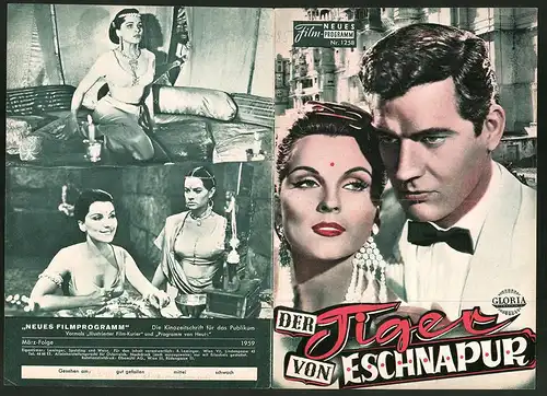 Filmprogramm NFP Nr. 1258, Der Tiger von Eschnapur, Debra Paget, Paul Hubschmid, Regie: Fritz Lang