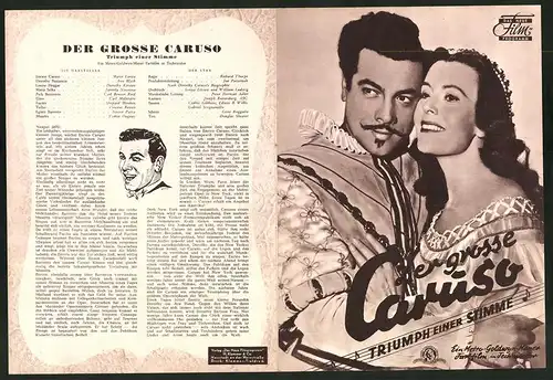 Filmprogramm DNF, Der grosse Caruso, Mario Lanza, Ann Blyth, Dorothy Kirsten, Regie: Richard Thorpe