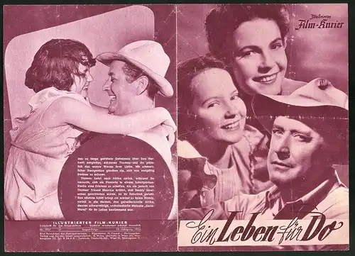 Filmprogramm IFK Nr. 1907, EIn Leben für Do, Hans Söhnker, Paola Loew, Heidi Becker, Regie: Gustav Ucicky