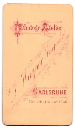 Fotografie L. Wagner, Carlsruhe, Hirschstrasse 36, Portrait Edelmann mt Backenbart trägt Fliege