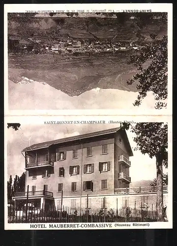 Klapp-AK Saint-Bonnet-en-Champsaur, Hotel Mauberret-Combassive, Vue Générale