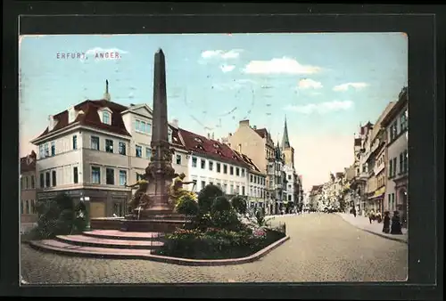 AK Erfurt, Anger, Blick auf Kirche