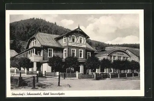 AK Sitzendorf i. Schwarzatal, Blick auf Hotel Semmelpeter