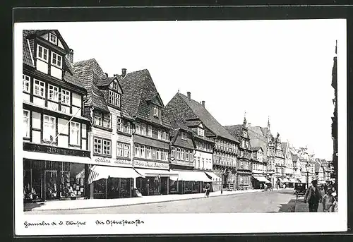 AK Hameln / Weser, Osterstrasse mit Ladengeschäften