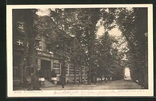 AK Bad Pyrmont, Hotel Kaiserhof in der Hauptallee