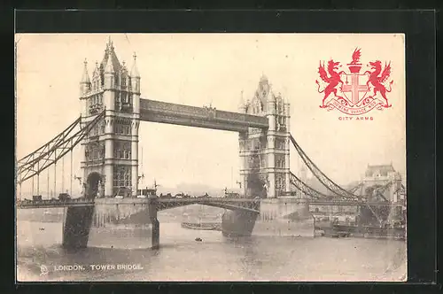 AK London, Tower Bridge, Wappen